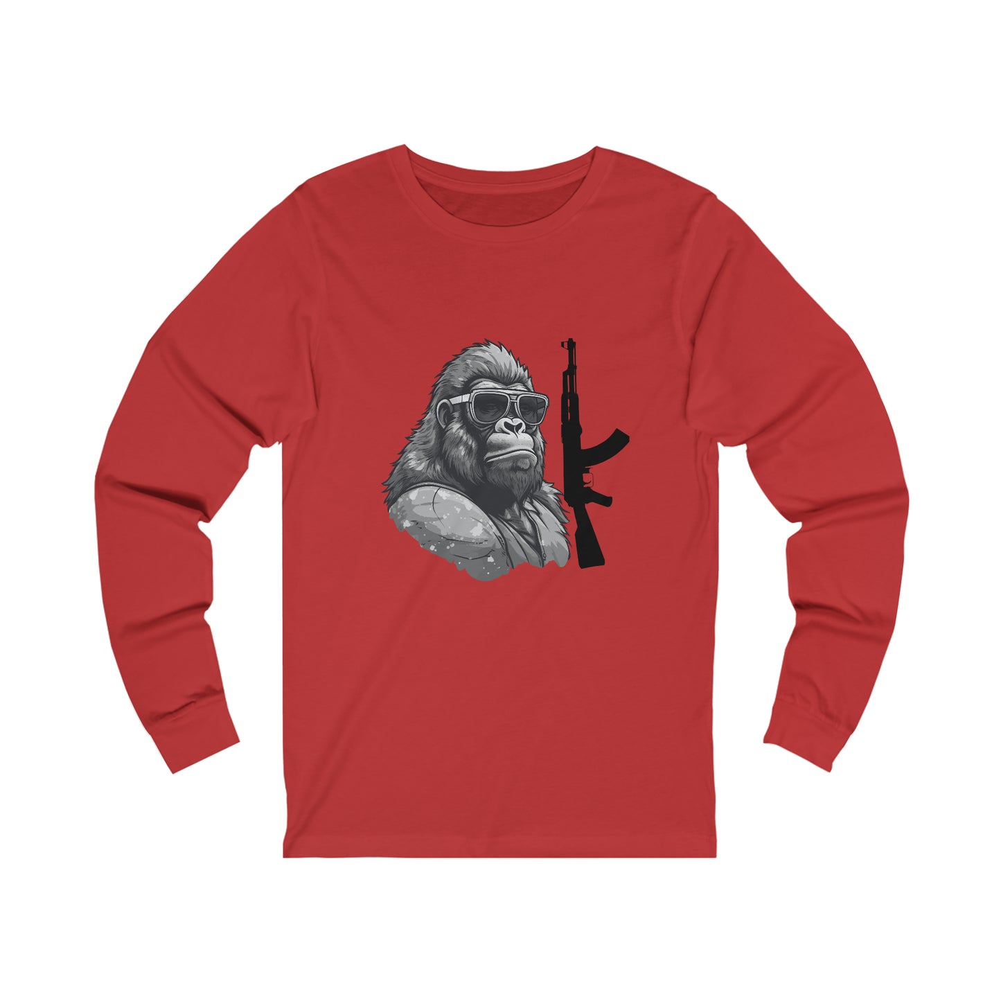 Gorilla with AK 47 Unisex Jersey Long Sleeve Tee