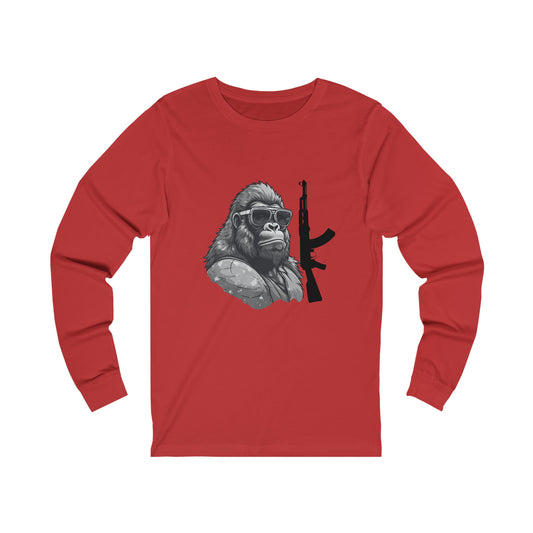 Gorilla with AK 47 Unisex Jersey Long Sleeve Tee