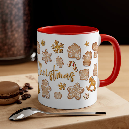 Christmas Cookie Red Accent Coffee Mug, 11oz