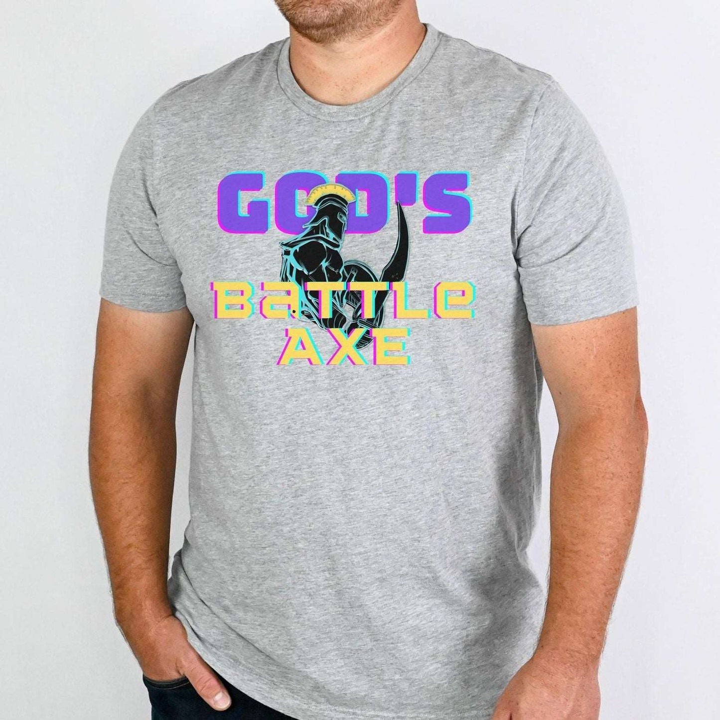 God's Battle Axe Christian Mens T Shirt