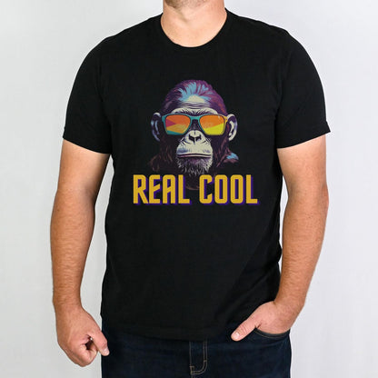 Real Cool Monkey with Sunglasses Mens T Shirt