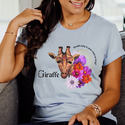 Giraffe, Why is Your Neck so Long? Unisex Jersey Short Sleeve Tee