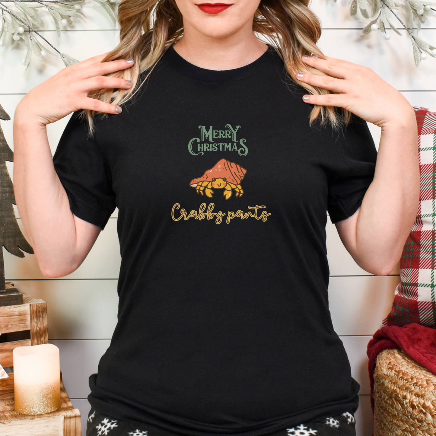 Merry Christmas Crabby Pants Unisex Jersey Short Sleeve Tee