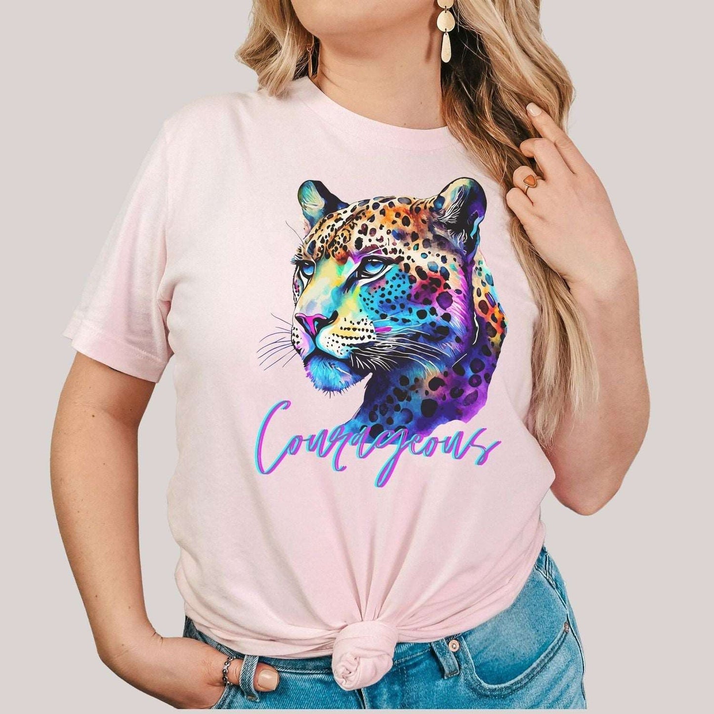 Courageous Colorful Jaguar Womens T Shirt