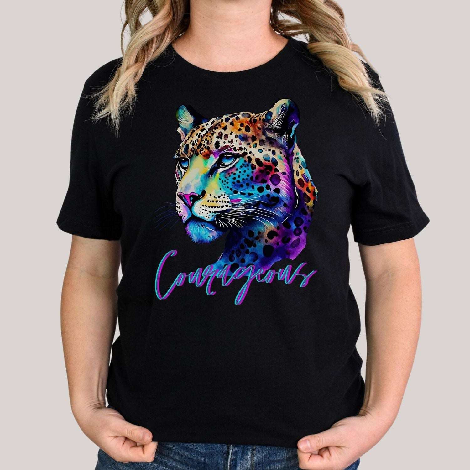 Courageous Colorful Jaguar Womens T Shirt