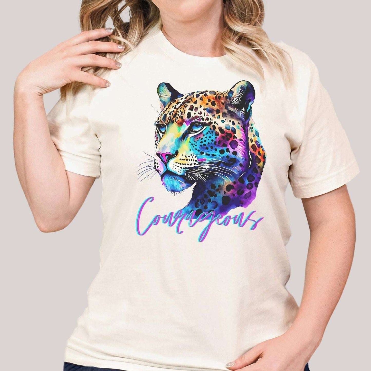 Courageous Colorful Jaguar Womens T Shirt