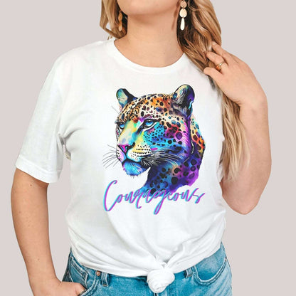 Courageous Colorful Jaguar Womens T Shirt