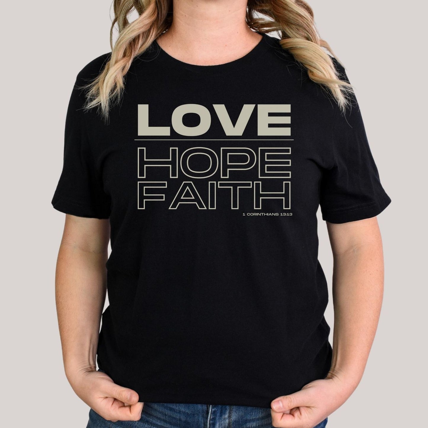 Love Hope Faith Christian Womens T Shirt