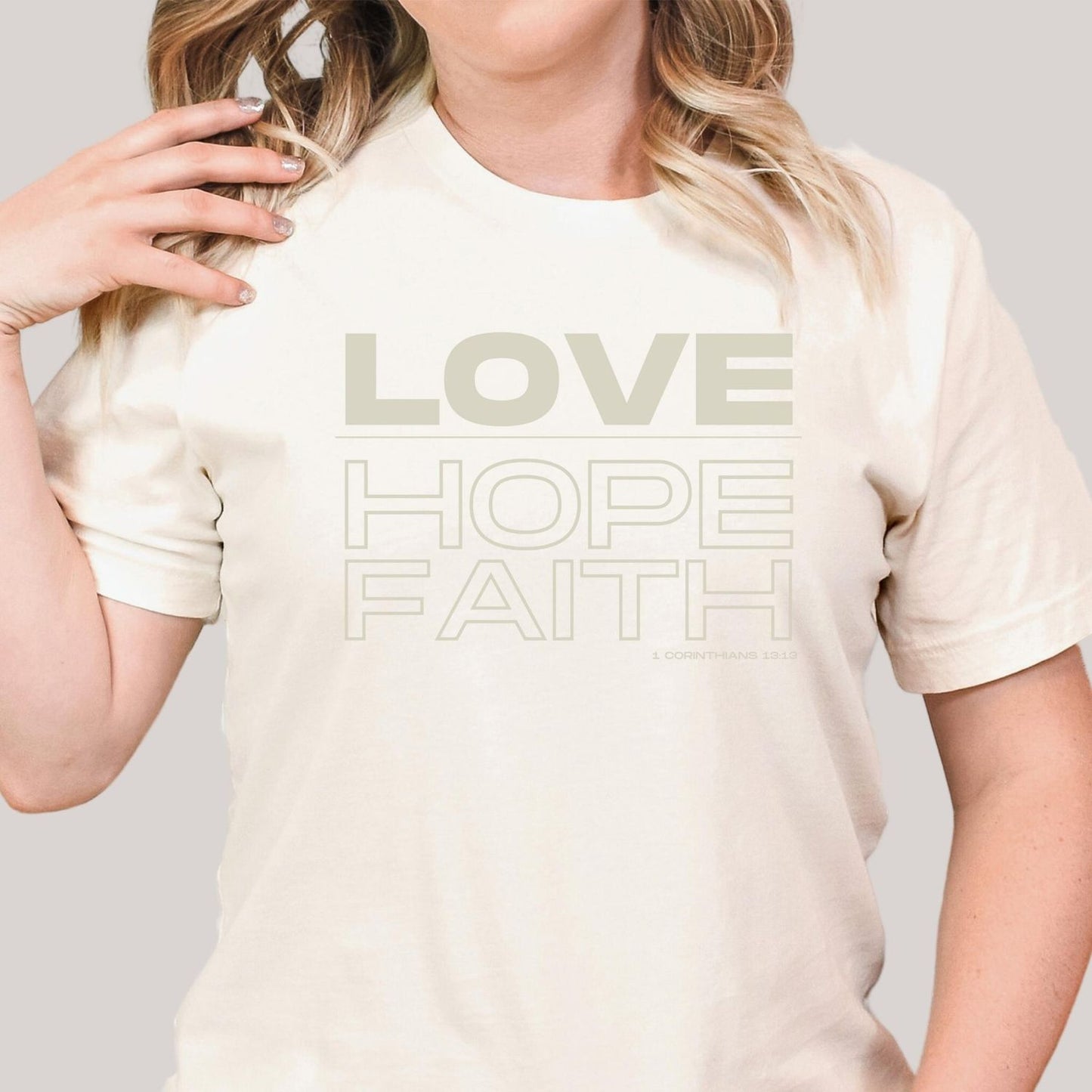 Love Hope Faith Christian Womens T Shirt