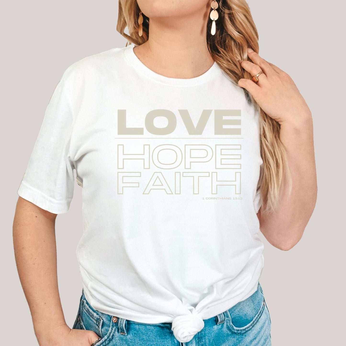 Love Hope Faith Christian Womens T Shirt