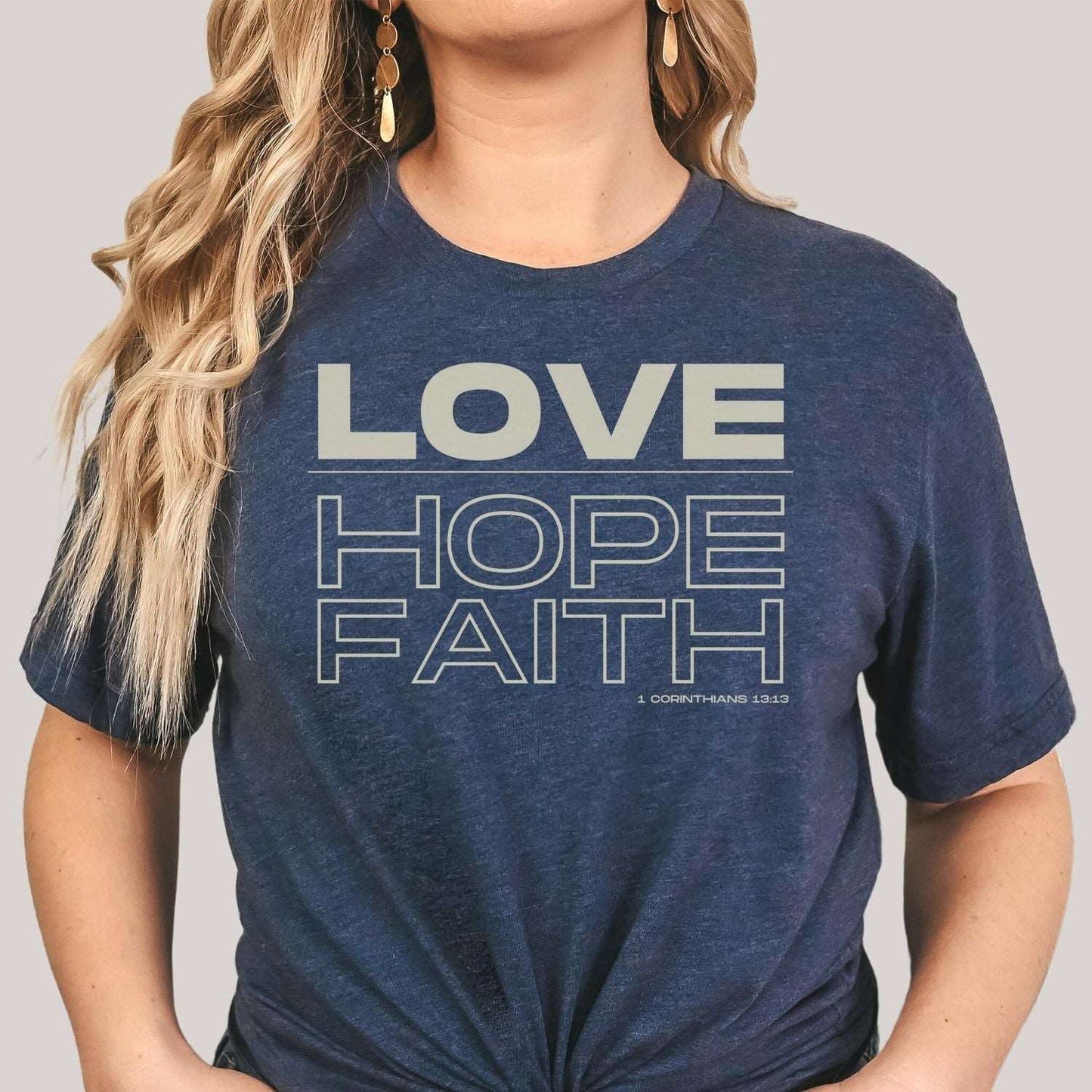 Love Hope Faith Christian Womens T Shirt