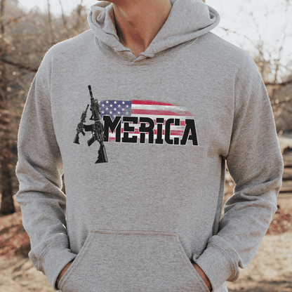 America with AR-15 Hoodie (Hooded Sweatshirt)