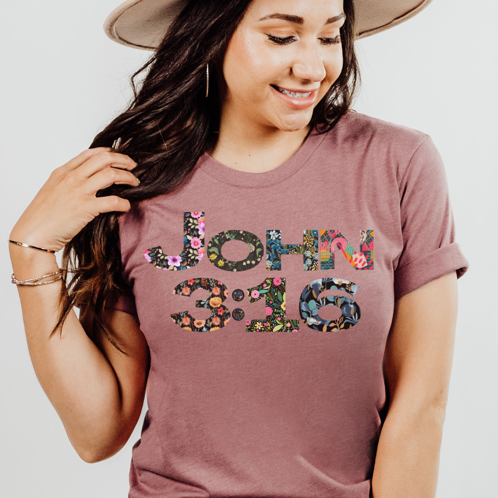 Cool Flower John 3:16 T Shirt