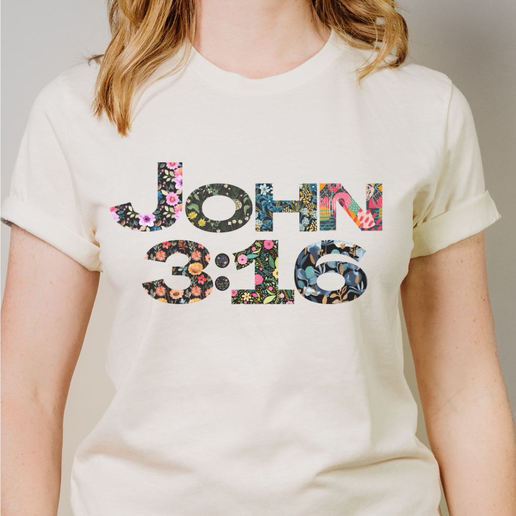 Cool Flower John 3:16 T Shirt