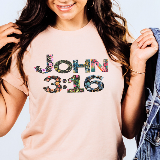 Cool Flower John 3:16 T Shirt