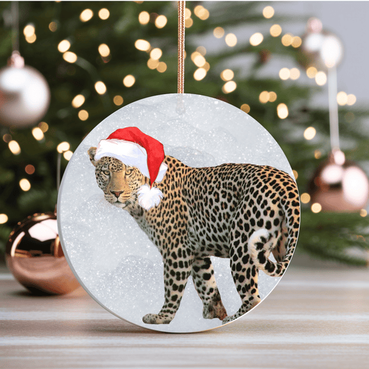 African Cheetah Big 5 Christmas Ceramic Ornament