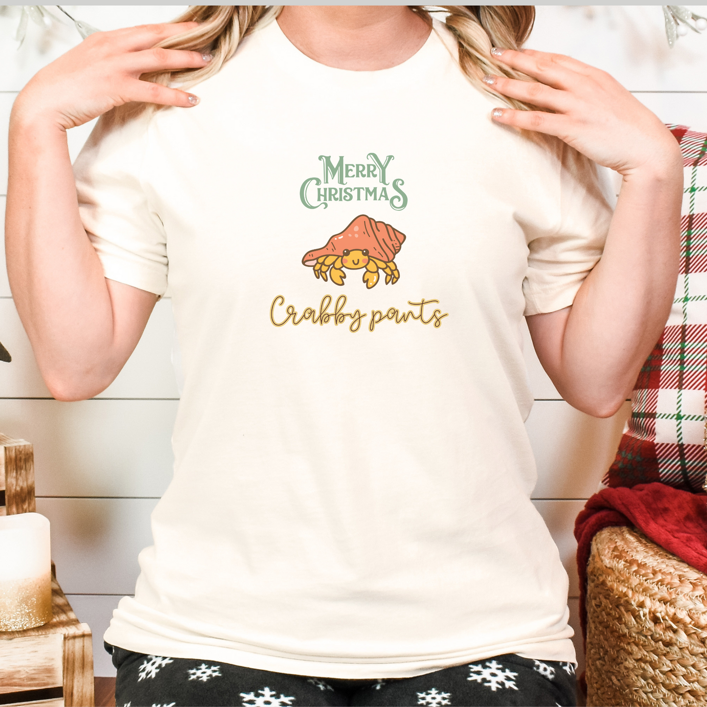 Merry Christmas Crabby Pants Unisex Jersey Short Sleeve Tee