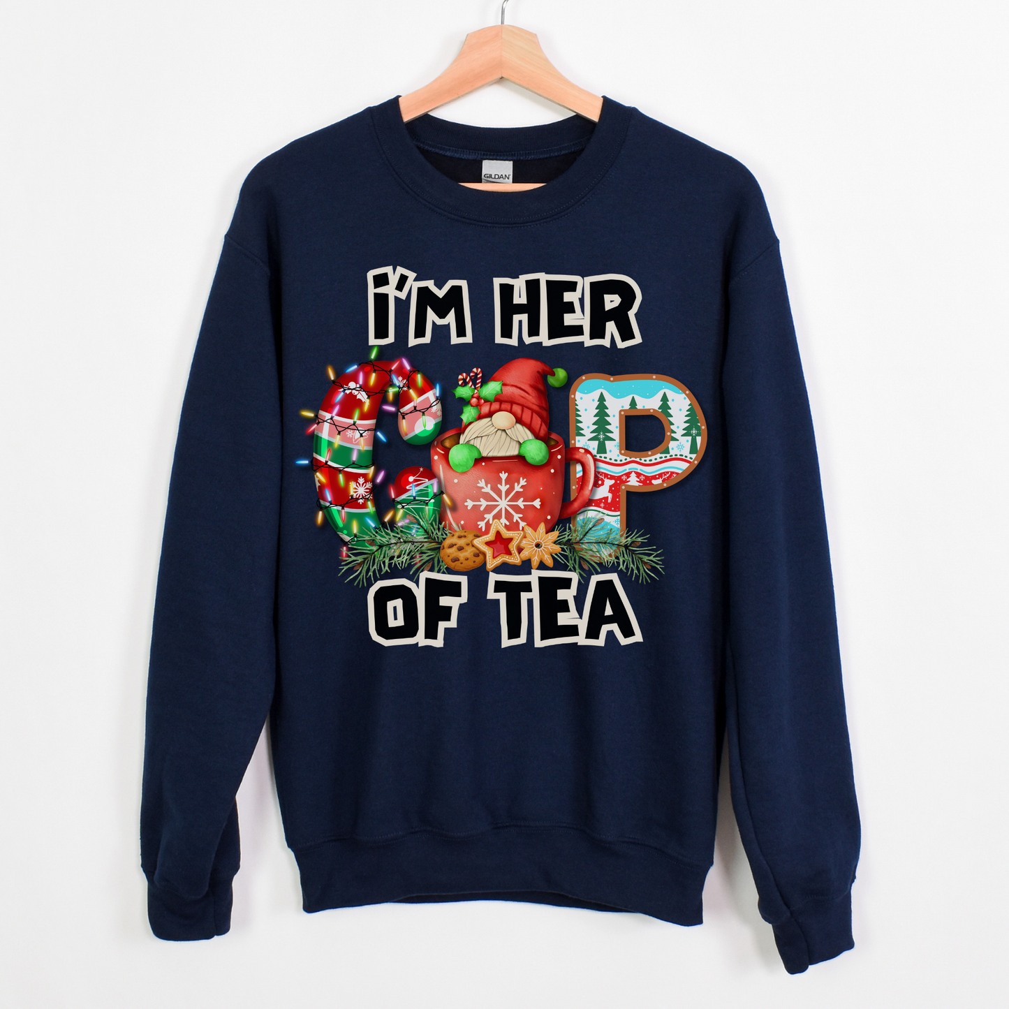 Im Her Cup of Tea Christmas Couples Crewneck Sweatshirt