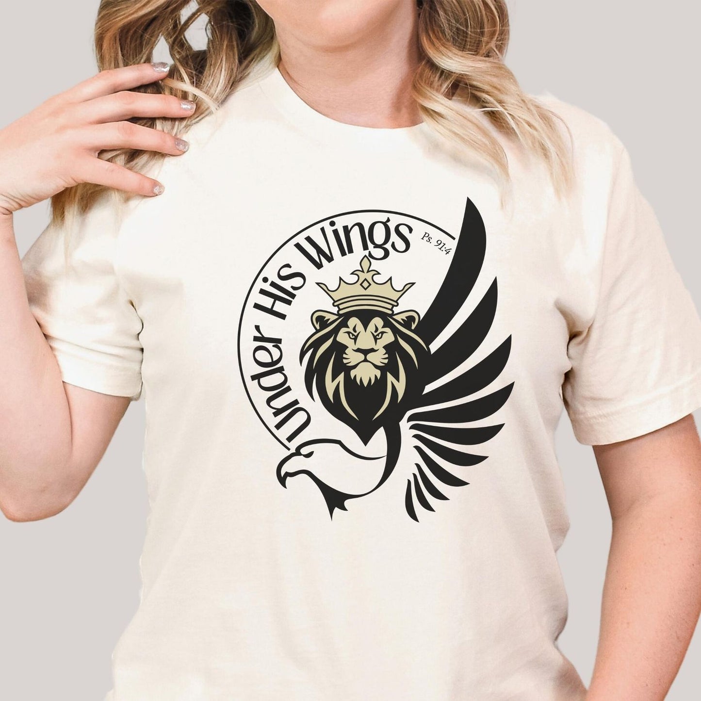 Under His Wings Christian Womens T Shirt