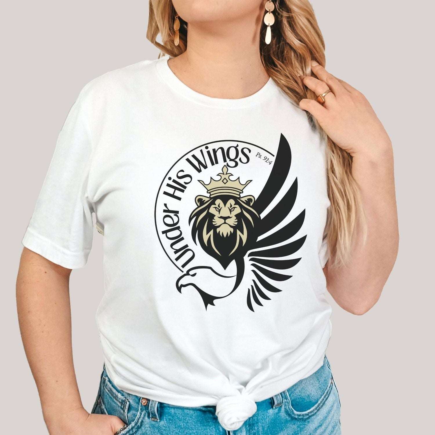 Under His Wings Christian Womens T Shirt