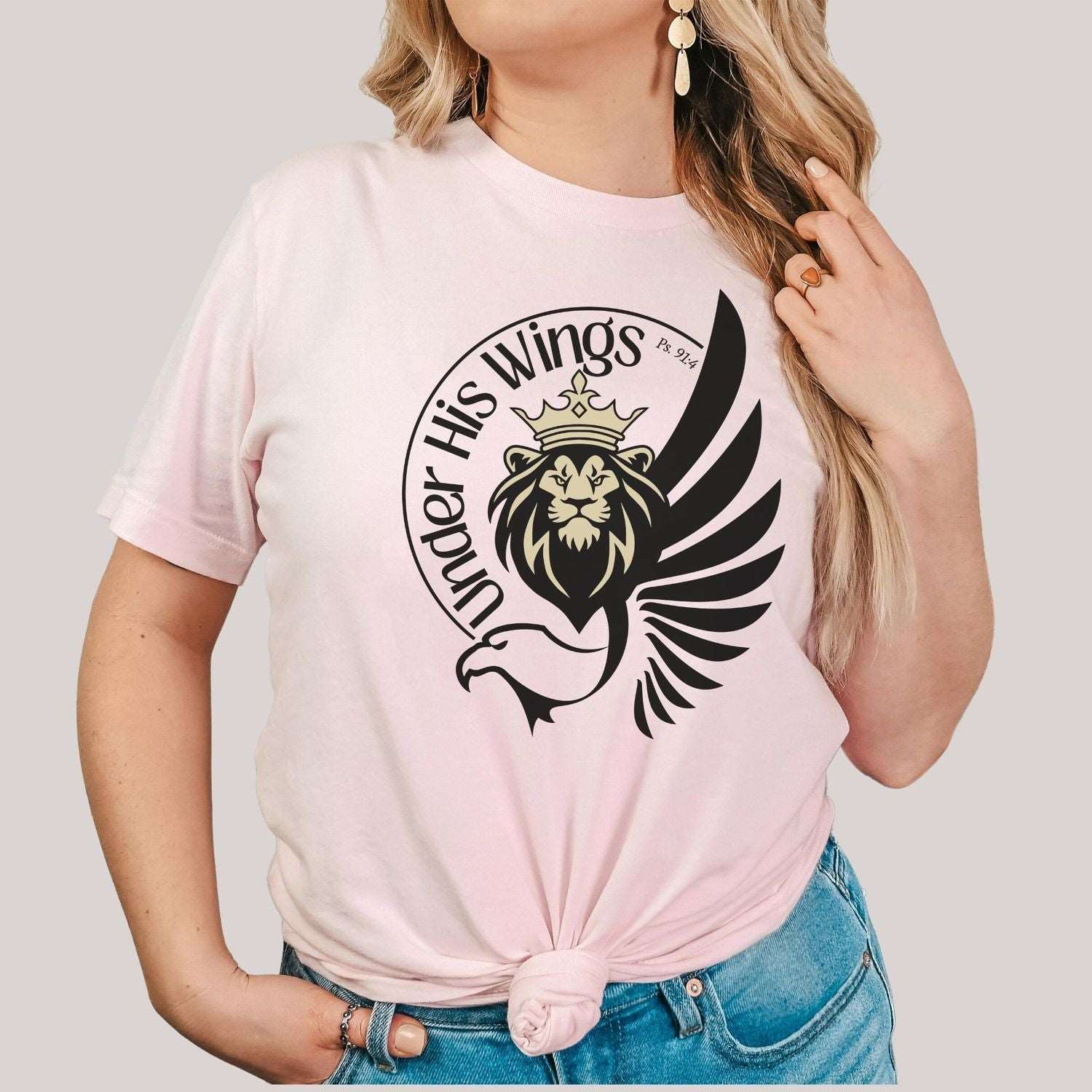 Under His Wings Christian Womens T Shirt