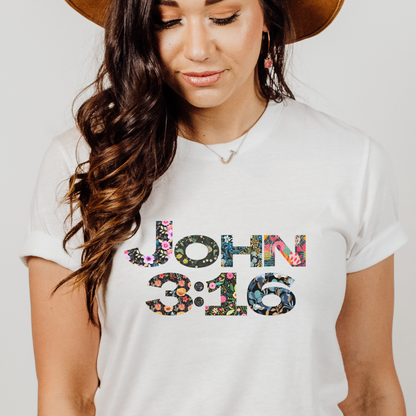 Cool Flower John 3:16 T Shirt