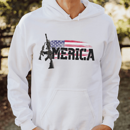 America with AR-15 Hoodie (Hooded Sweatshirt)